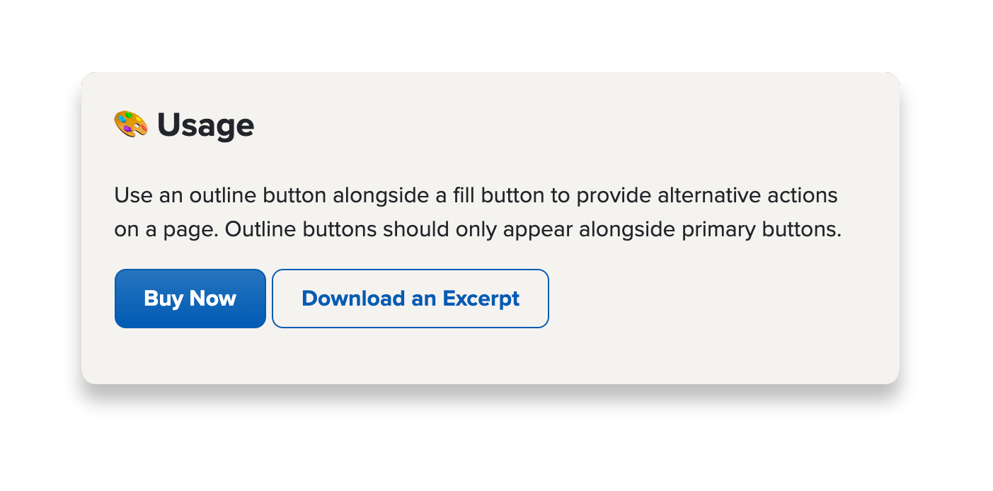 Usage example for buttons